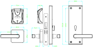 Size of Hotel Card Lock EK-9106